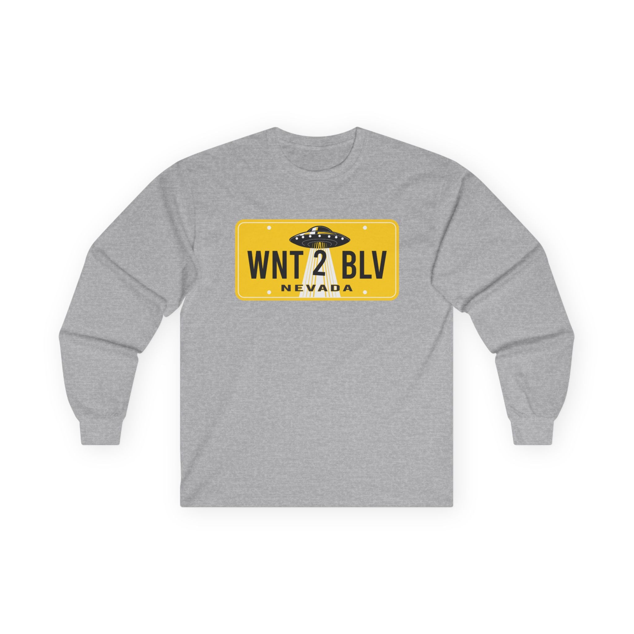 'WNT 2 BLV' License Plate UFO Graphic Shirt