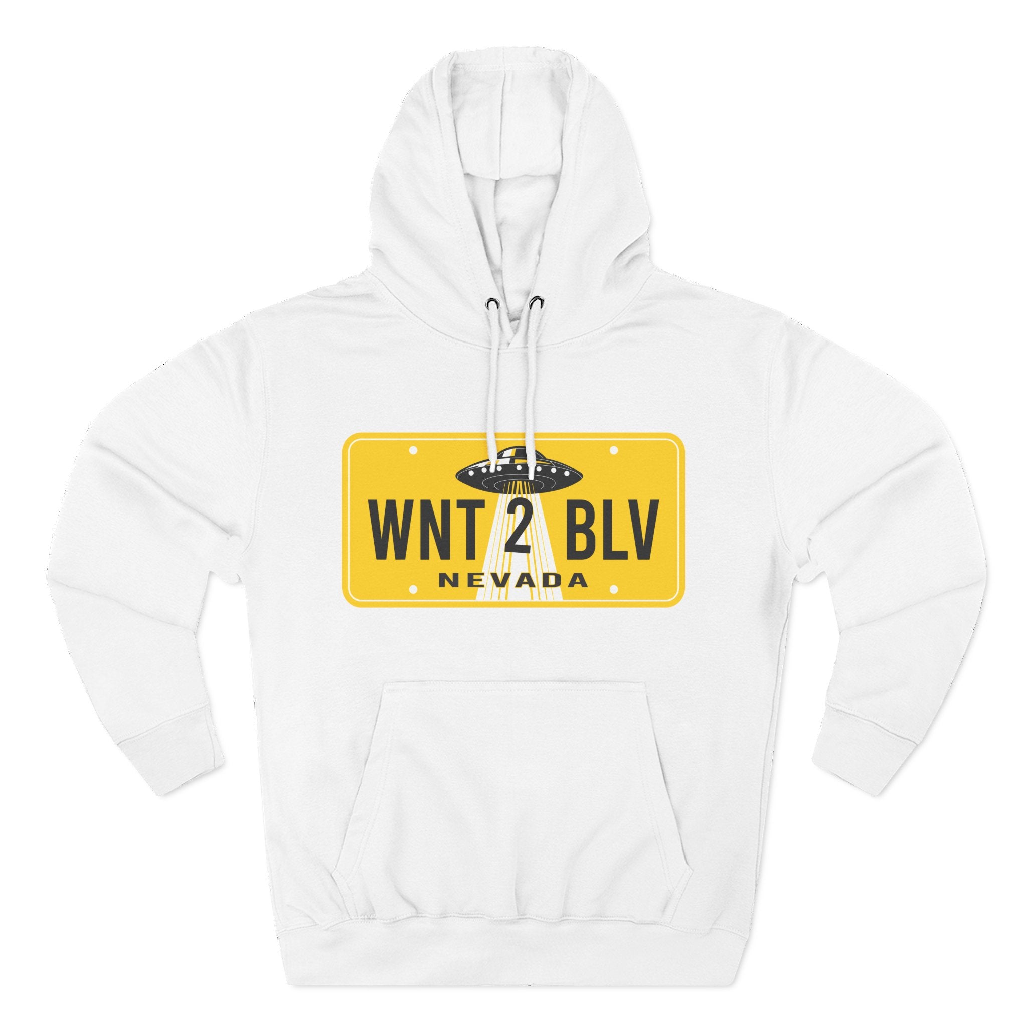 'WNT 2 BLV' UFO License Plate Hoodie