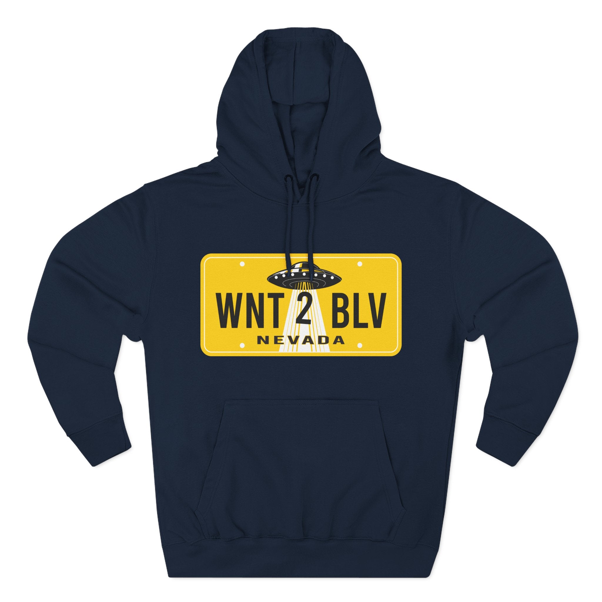 'WNT 2 BLV' UFO License Plate Hoodie