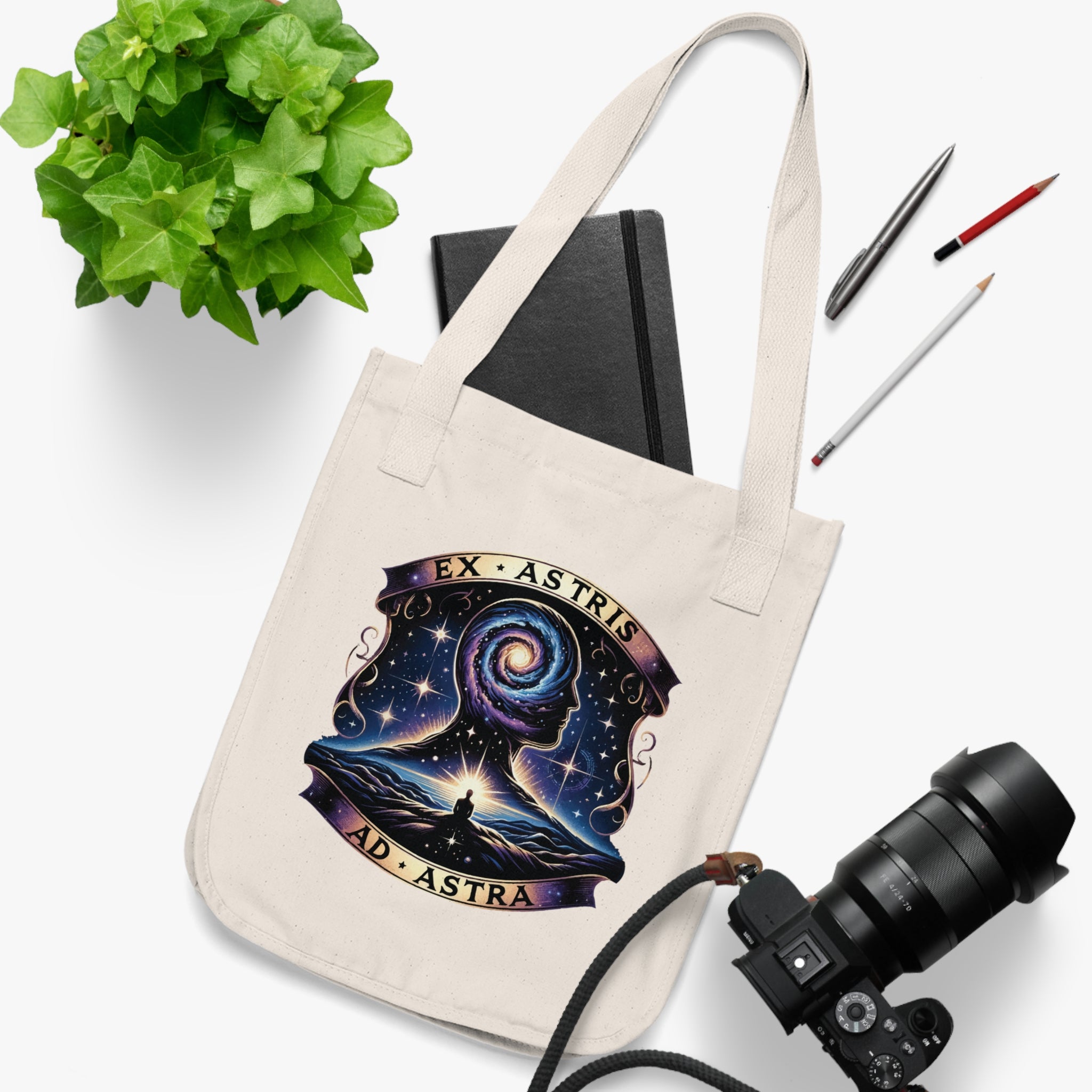 "Ex Astris Ad Astra" Starry Cosmos Quote Tote