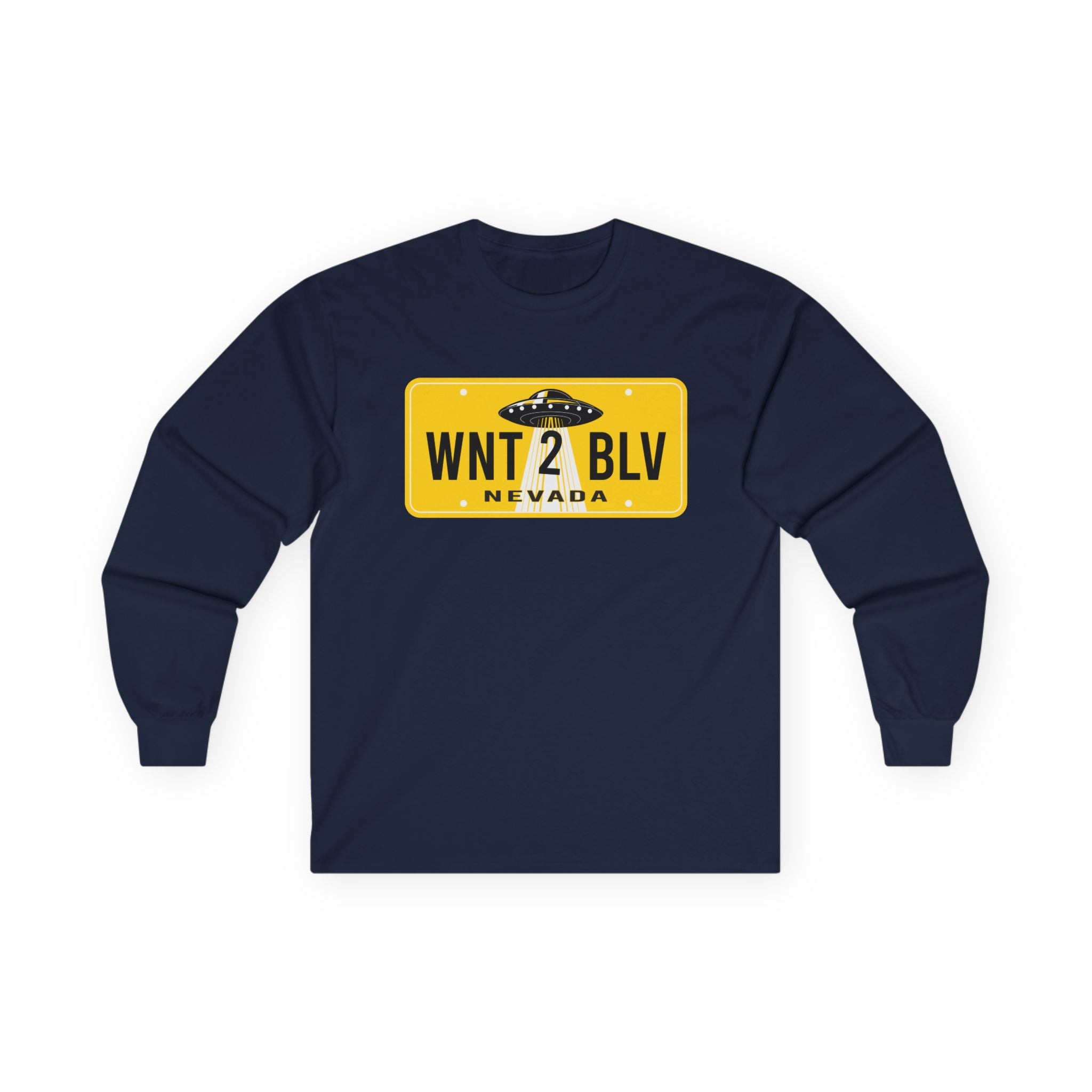 'WNT 2 BLV' License Plate UFO Graphic Shirt