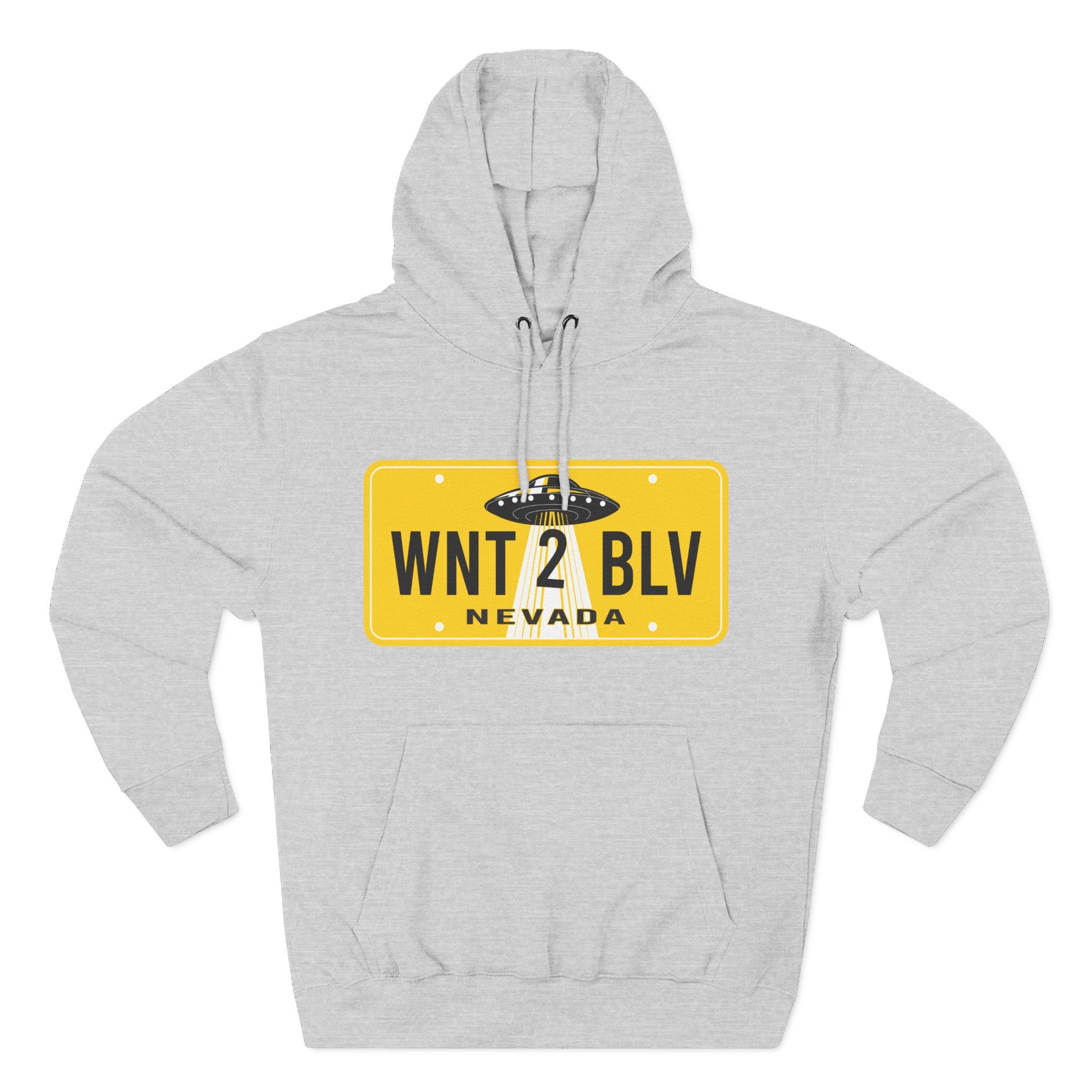 'WNT 2 BLV' UFO License Plate Hoodie